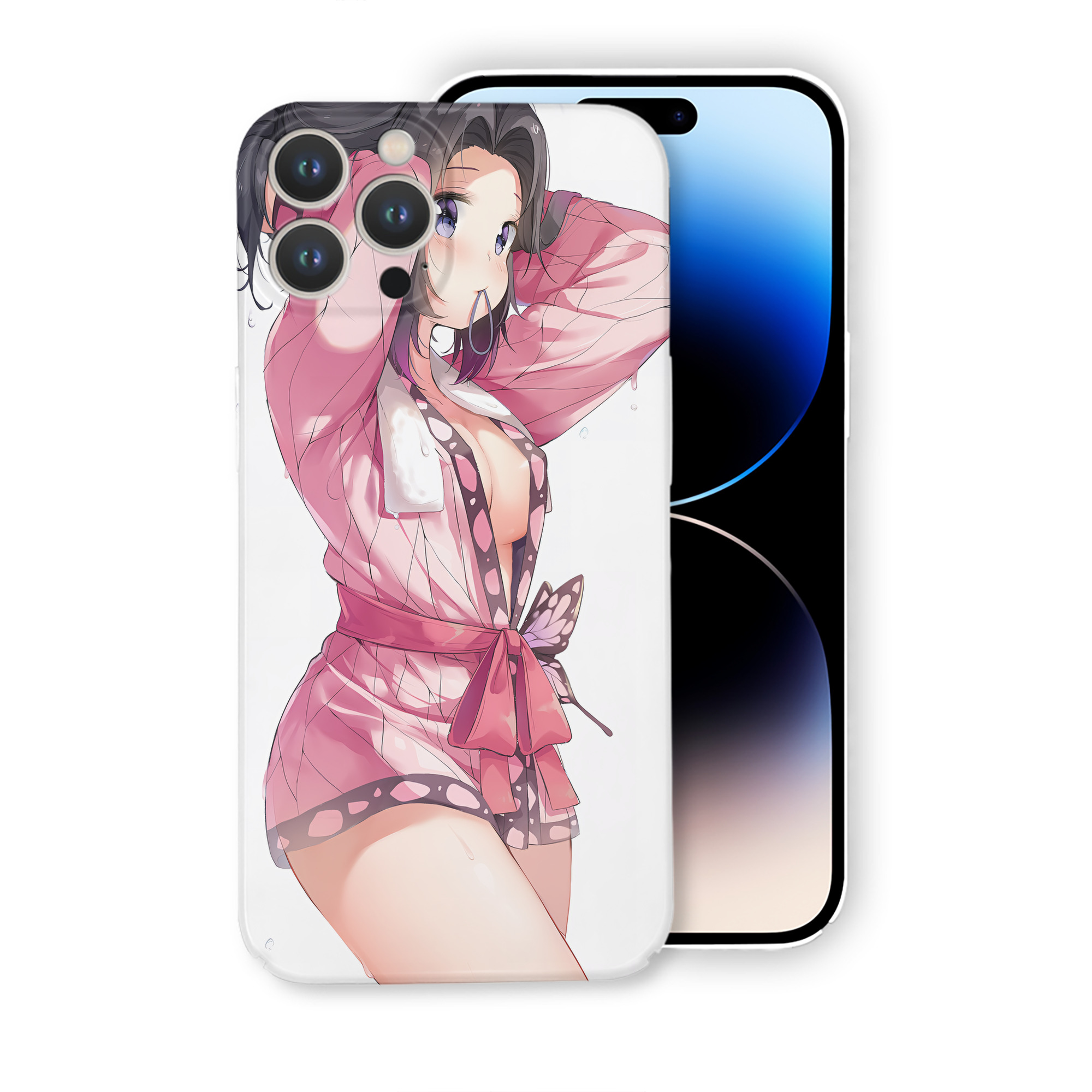 （画像用） 鬼滅の刃（きめつのやいば）蟲柱-胡蝶 しのぶ／こちょう しのぶ Kochou Shinobu 【iPhone 14シリーズ対応】ハードケース